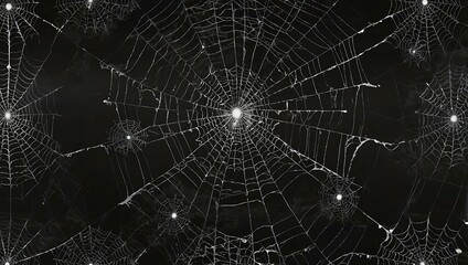 Naklejka premium White spider webs illustration.