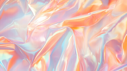 Fototapeta premium Iridescent Holographic Background a pastel orange to magenta gradient