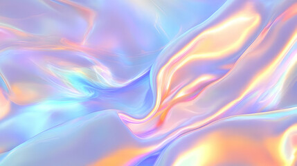 Obraz premium Iridescent Holographic Background a pastel bronze to sky blue gradient