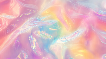 Obraz premium Iridescent Holographic Background a pastel ruby to olive gradient