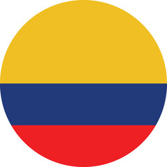 Flag of Columbia. Colombia flag in circle shape. Columbia national flag icon. isolated vector illustration. © Charles stockio