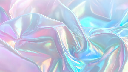 Obraz premium Iridescent Holographic Background a pastel teal to pink gradient