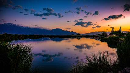 sunrise over the lake