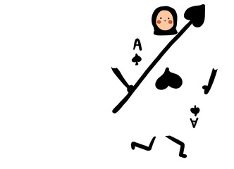 Alice in wonderland elements illustration