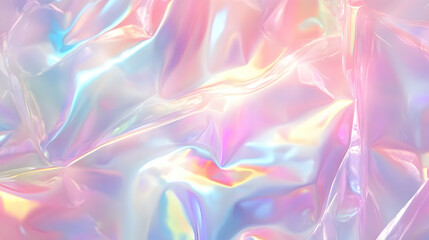 Fototapeta premium Iridescent Holographic Background a pastel pearl to coral gradient