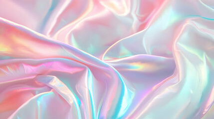 Obraz premium Iridescent Holographic Background a pastel pink to jade gradient
