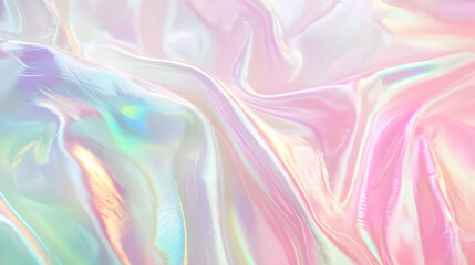 Obraz premium Iridescent Holographic Background a pastel ruby to green gradient