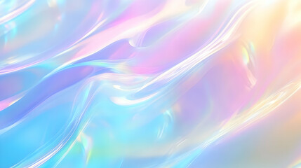 Obraz premium Iridescent Holographic Background a pastel blue to cream gradient