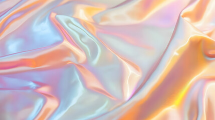 Fototapeta premium Iridescent Holographic Background a pastel peach to bronze gradient