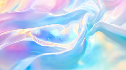 Obraz premium Iridescent Holographic Background a pastel turquoise to sapphire gradient