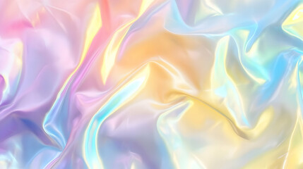 Obraz premium Iridescent Holographic Background a pastel indigo to yellow gradient