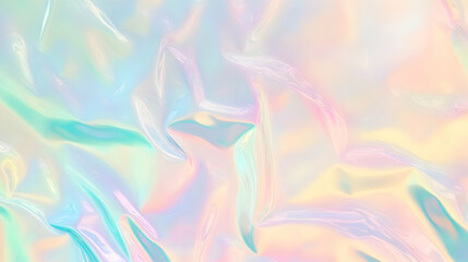 Fototapeta premium Iridescent Holographic Background a pastel jade to cream gradient