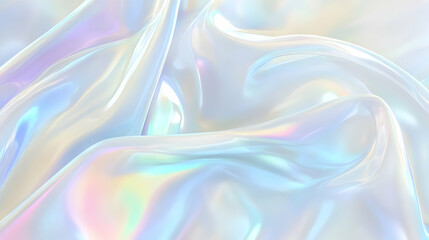 Obraz premium Iridescent Holographic Background a pastel sky blue to ivory gradient