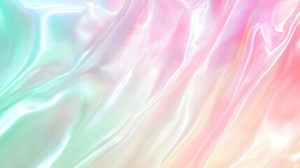Obraz premium Iridescent Holographic Background a pastel jade to pink gradient