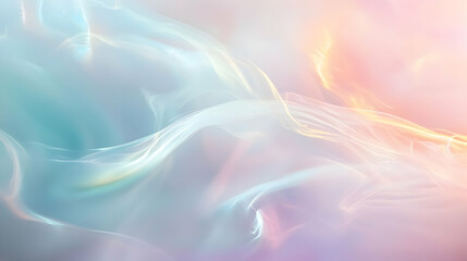 Obraz premium Iridescent Holographic Background a pastel smoke to pink gradient