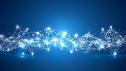 Fototapeta premium Abstract digital network on a blue background