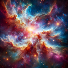 Naklejka premium Colorful Space Nebula
