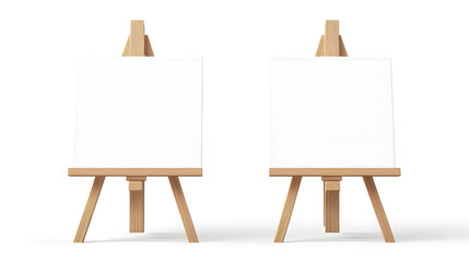 Two Wooden Easels with Blank Canvases in a Minimalist Setting