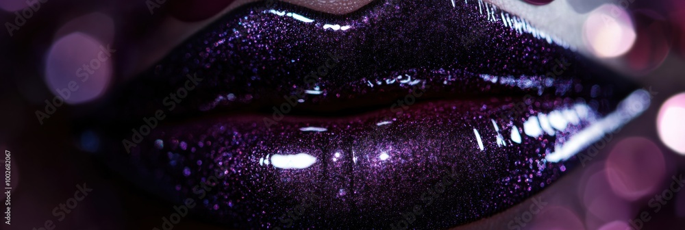 Poster glossy lips glisten with a vibrant shine, capturing attention and enhancing beauty in an intimate cl