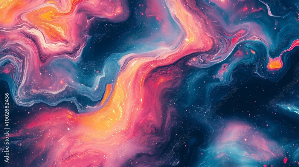Poster abstract background with a colorful, vibrant marble pattern in the style of a liquid texture. fluid 