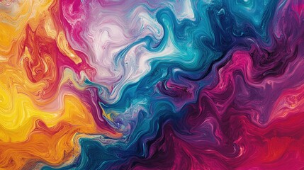 Vibrant abstract swirls of color forming fluid, wave-like patterns, with soft gradients blending into one another.