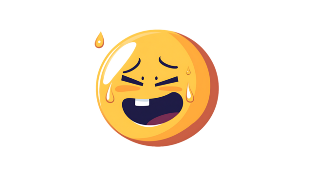 Yellow smiley face emoticon vector illustration for happy emotion