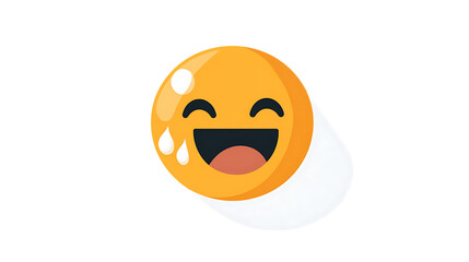 Fototapeta premium Yellow smiley face emoticon vector illustration for happy emotion