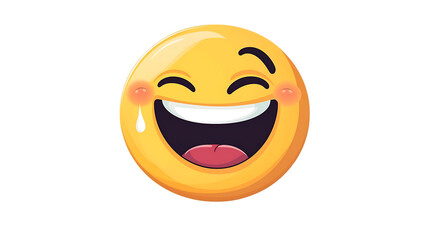 Fototapeta premium Yellow smiley face emoticon vector illustration for happy emotion