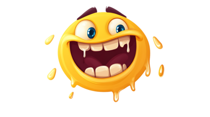 Yellow smiley face emoticon vector illustration for happy emotion