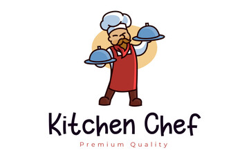 Kitchen Chef Macot Logo Design