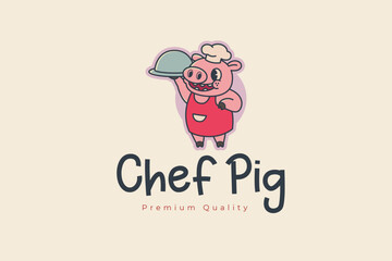 Chef Pig Mascot Logo Design