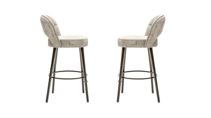 Fototapeta premium Stylish bar stools with modern design, featuring comfortable upholstered seat and sturdy metal legs, perfect for contemporary kitchens or dining areas