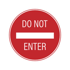 Isolated sign No Trespass, Do Not Enter, Private Property, Authorized Personnel Only Red Round Sign
