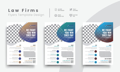Professional corporate law firm flyer for lawyer brand identity promotion. Modern lawyer flyer or attorney flyer with marketing layout. Vol - 2