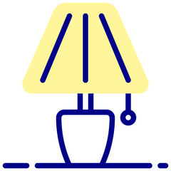 bedside lamp mixed outline vector icon