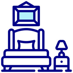 bedroom mixed outline vector icon