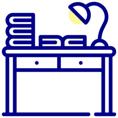 reading desk mixed outline vector icon