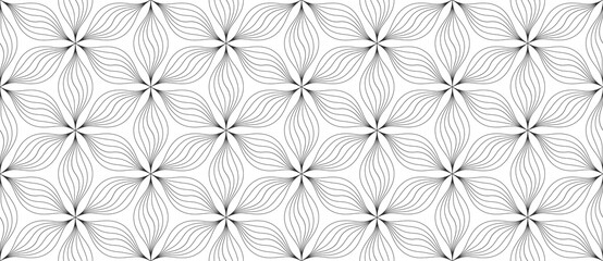 Abstract seamless vector background. Monochrome, geometric, floral, seamless pattern.