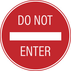 Isolated sign No Trespass, Do Not Enter, Private Property, Authorized Personnel Only Red Round Sign