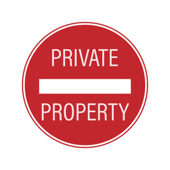 Isolated sign No Trespass, Do Not Enter, Private Property, Authorized Personnel Only Red Round Sign