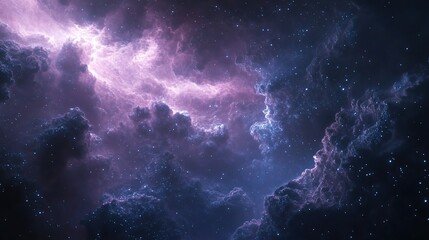 Cosmic Cloudscape in Vibrant Colors and Stars