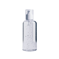 Clear spray bottle with water droplets