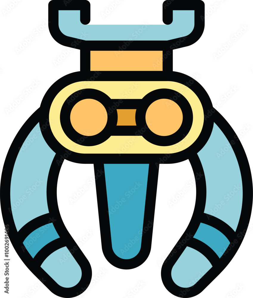 Poster this vector illustration features a futuristic robot claw holding an object, representing advanced r