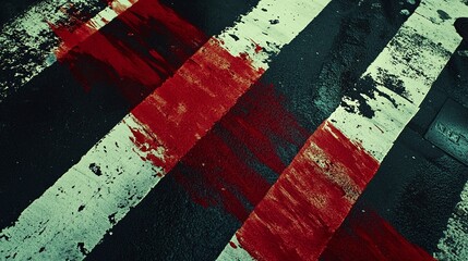 blood on the pedestrian crossing, a concept that draws attention to the safety of pedestrians