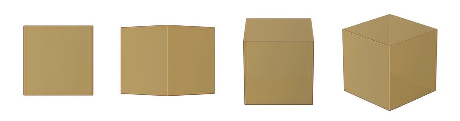 yellow glass cube isolated