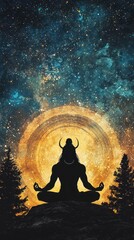 Shiva in Padahastasana forward bend pose, symbolizing surrender and humility in the face of cosmic forces, Shiva, yoga, cosmic surrender