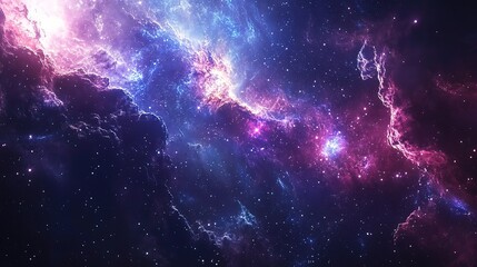 Fototapeta premium Vibrant Cosmic Nebula in Deep Space
