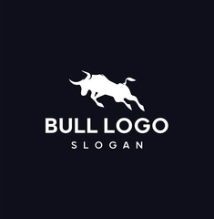 Bull logo design with Vector illustration.