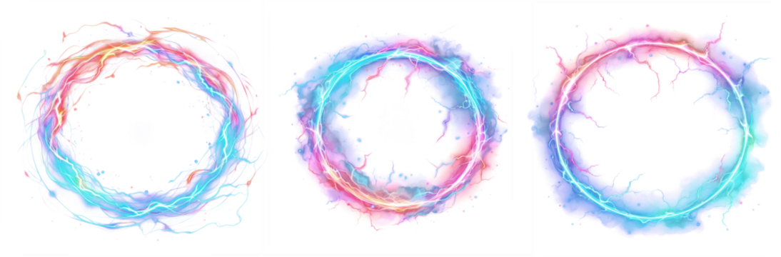 Thunder lightning frame png transparent, abstract scifi thunderstorm art frame clipart