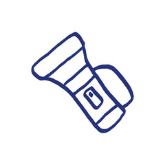 Tourist road lantern sketch. Hiking item. compass, matches, sneakers, toilet paper. Vector illustration